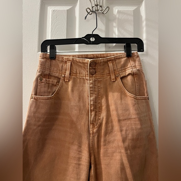 Ulla Johnson Wide Leg Margot Jean Tan/Orange Jeans - Picture 3 of 8